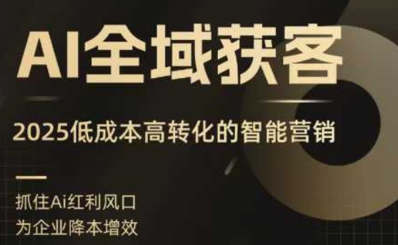 AI全域获客实训营,2025低成本高转化的智能营销,精准找客,高效营销-资源宝库