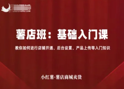 小红薯薯店商城卖货，基础入门课，教你如何进行店铺开通、后台设置、产品上传等入门知识-资源宝库
