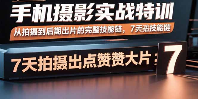 手机摄影实战特训,从拍摄到后期出片的完整技能链,7天拍出点赞大片-资源宝库