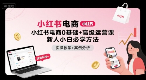 小红书电商0基础+高级运营课,新人小白必学方法,实操教学+案例分析-资源宝库