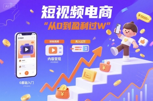 短视频电商:短视频变现从0到盈利过W-资源宝库