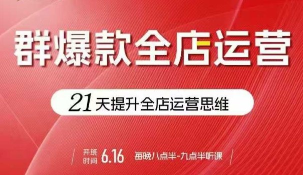 贾真电商群爆款全店运营,21天提升全店运营思维,起店、全店运营爆款不断-资源宝库