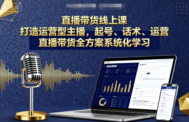 直播带货线上课，打造运营型主播，起号、话术、运营，直播带货全方案系统化学习-资源宝库