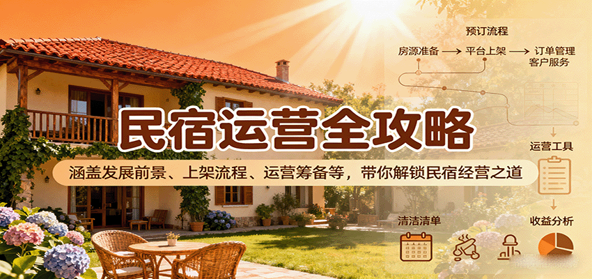 民宿运营全攻略:涵盖发展前景、上架流程、运营筹备等,带你解锁民宿经营之道-资源宝库