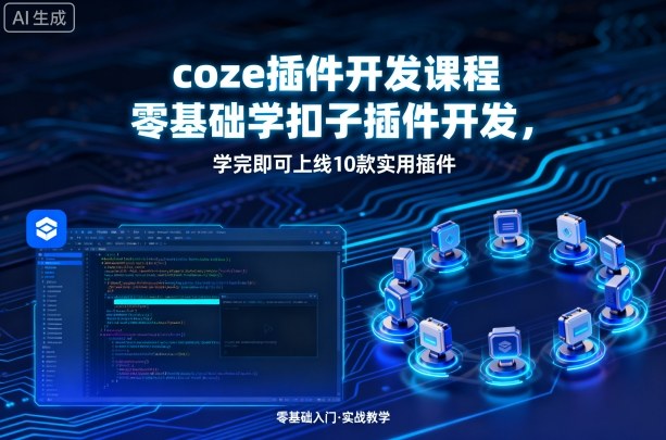 coze插件开发课程,零基础学扣子插件开发,学完即可上线10款实用插件-资源宝库