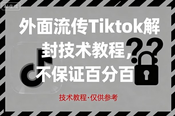外面流传Tiktok解封技术教程，不保证百分百，具体自测-资源宝库