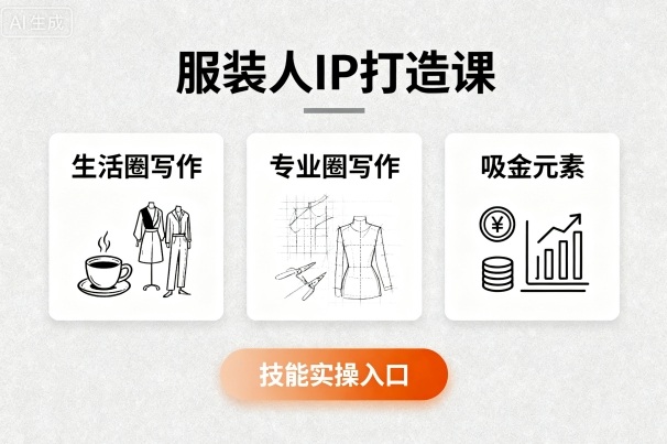 服装人IP打造课,文案创富+生活圈写作+专业圈写作+服装人专属+吸金元素+技能实操-资源宝库