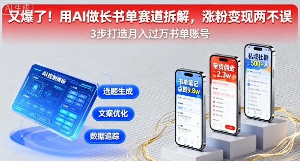 又爆了！用AI做长书单赛道拆解，涨粉变现两不误-资源宝库