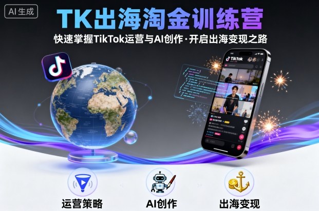 TK出海淘金训练营,助你快速掌握TikTok运营与AI创作,开启出海变现之路-资源宝库