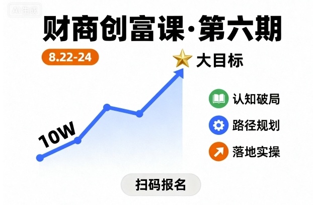 财商创富课第六期8月22-24号,如何从10W起步,一步步实现大目标-资源宝库