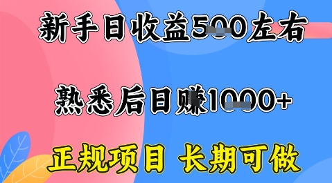 全年可变现项目，收益高无门槛，正规项目，长期可做，一天收益1k+一台电脑在家创业【揭秘】-资源宝库