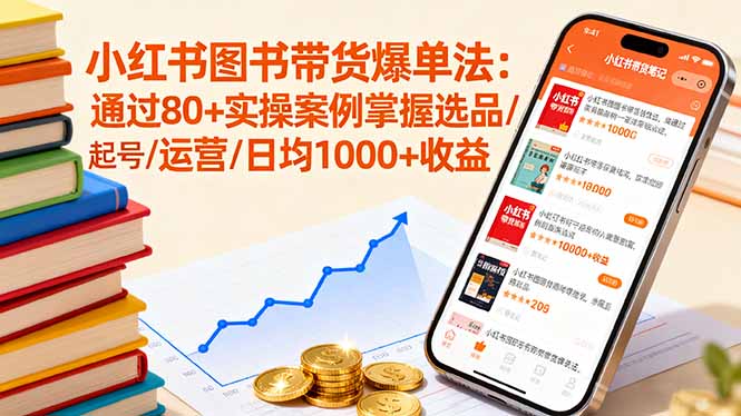 小红书图书带货爆单法:通过80+实操案例掌握选品/起号/运营/日均1000+收益-资源宝库