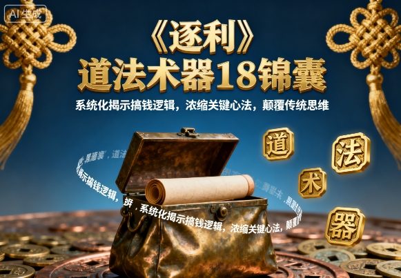 《逐利》道法术器18锦囊,系统化揭示搞钱逻辑,浓缩关键心法,颠覆传统思维-资源宝库