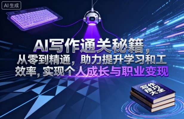 AI写作通关秘籍，从零到精通，助力提升学习和工作效率，实现个人成长与职业变现-资源宝库