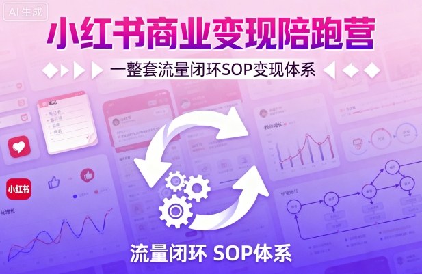 小红书商业变现陪跑营,轻IP矩阵 私域获客 聚光投流,一整套流量闭环SOP变现体系-资源宝库