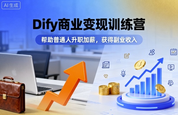 Dify商业变现训练营，帮助普通人升职加薪，获得副业收入-资源宝库