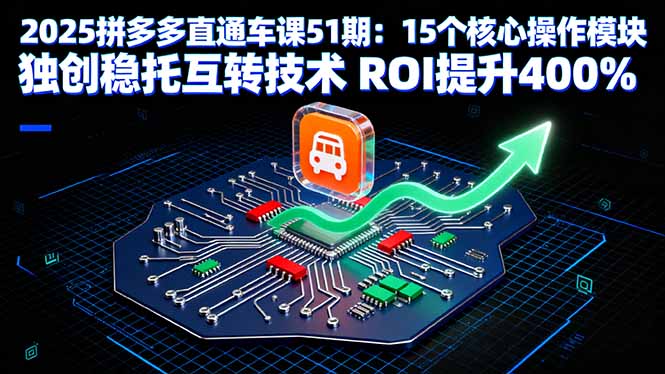 2025拼多多直通车课51期：15个核心操作模块 独创稳托互转技术 ROI提升400%-资源宝库