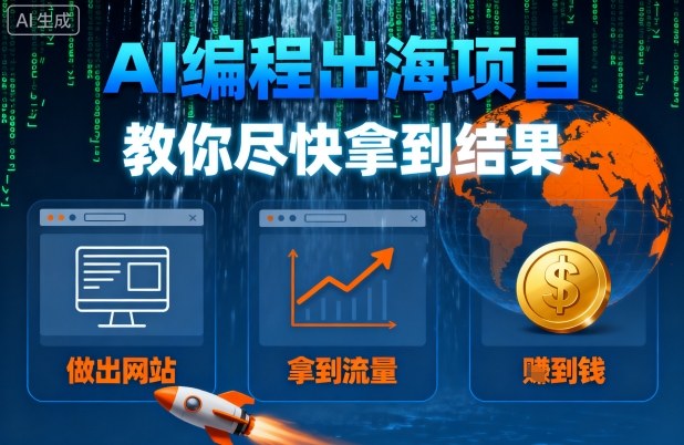 AI编程出海项目，教你尽快拿到结果-做出网站、拿到流量、賺到钱-资源宝库