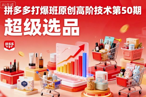 拼多多打爆班原创高阶技术第50期,超级选品-资源宝库