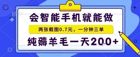 手机项目，二十秒一单，纯薅羊毛一天2张+做就有【揭秘】-资源宝库