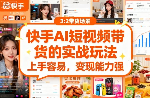 快手ai短视频带货的实战玩法,上手容易,变现能力强-资源宝库