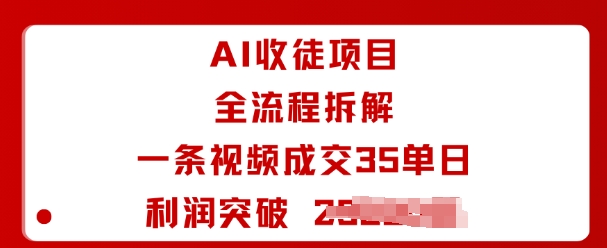 AI收徒项目全流程拆解一条视频成交35单日利润突破1k+-资源宝库