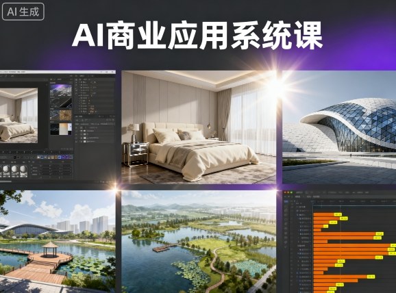 AI商业应用系统课，室内-软装-建筑-景观，智能设计+效果图+动画画实战-资源宝库
