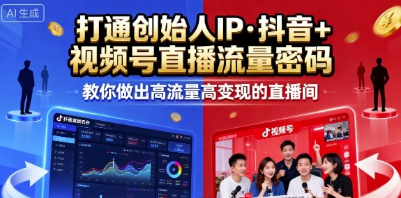 25年直播9-10两期线下课,打通创始人IP,抖音+视频号直播流量密码,教你做出高流量高变现的直播间-资源宝库
