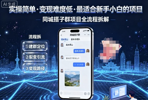 实操简单,变现难度低,最适合新手小白做的项目,每天轻松收入3张,同城搭子群项目全流程拆解-资源宝库