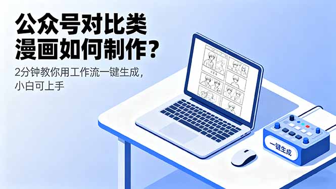 公众号对比类漫画如何制作？2分钟教你用工作流一键生成，小白可上手-资源宝库