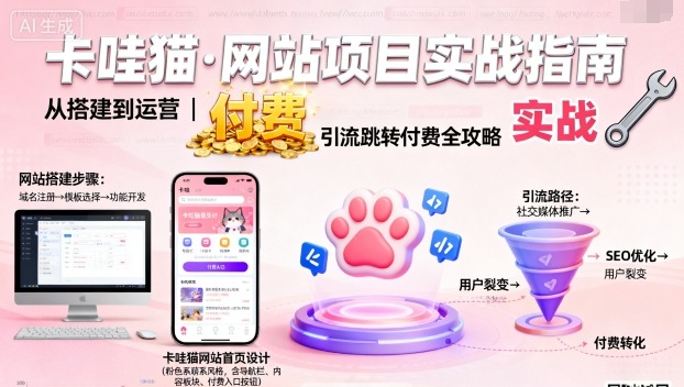卡哇猫·网站项目，网站搭建与运营以及引流跳转付费-资源宝库