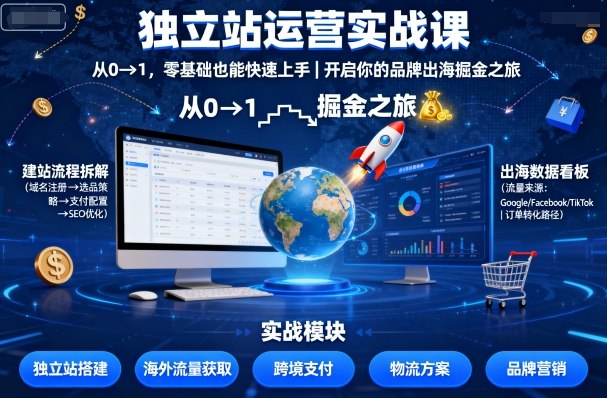 独立站运营实战课，​从0到1，零基础也能快速上手，开启你的品牌出海掘金之旅-资源宝库