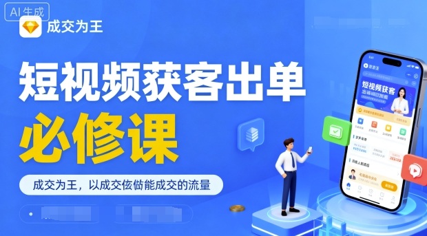 短视频获客出单必修课，成交为王，以成交为导向，直接做能成交的流量-资源宝库