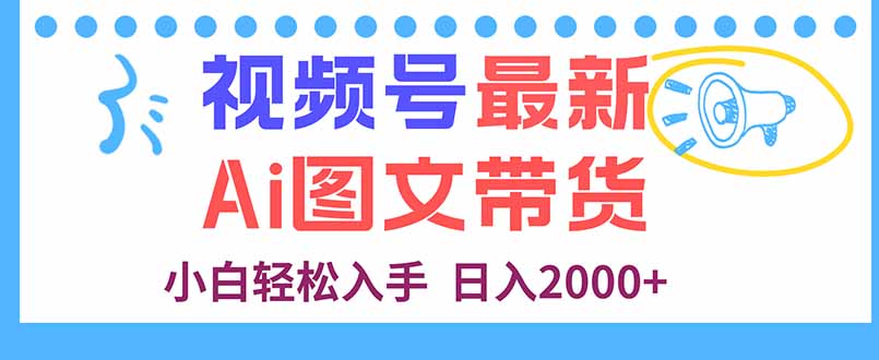 视频号最新AI图文带货，每天几分钟，小白轻松入手，日入2000+-资源宝库