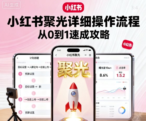 小红书聚光详细操作流程,小红书聚光从0到1速成攻略-资源宝库