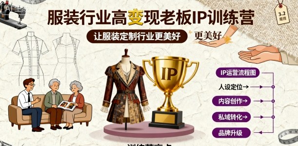 服装行业高变现老板IP训练营，让服装定制行业更美好-资源宝库