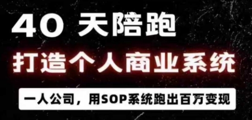40天陪跑打造个人商业系统，一人公司，用SOP系统跑出百W变现-资源宝库