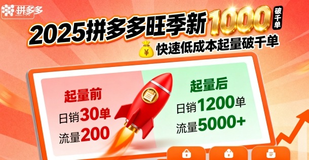 2025拼多多旺季新老店铺——快速低成本起量破千单-资源宝库