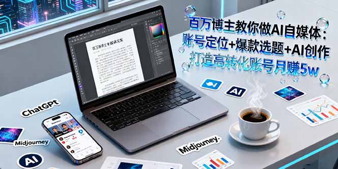 百万博主教你做AI自媒体:账号定位+爆款选题+AI创作 打造高转化账号月赚5w-资源宝库