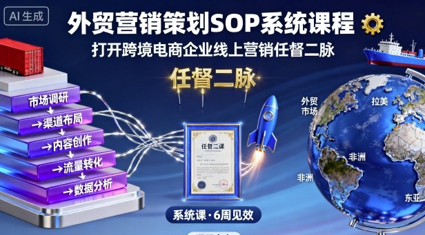 外贸营销策划SOP系统课程，打开跨境电商企业线上营销任督二脉-资源宝库
