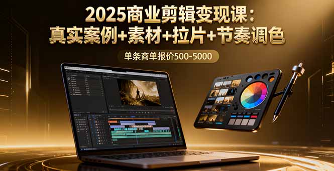 2025商业剪辑变现课:真实案例+素材+拉片+节奏调色,单条商单报价500-5000-资源宝库