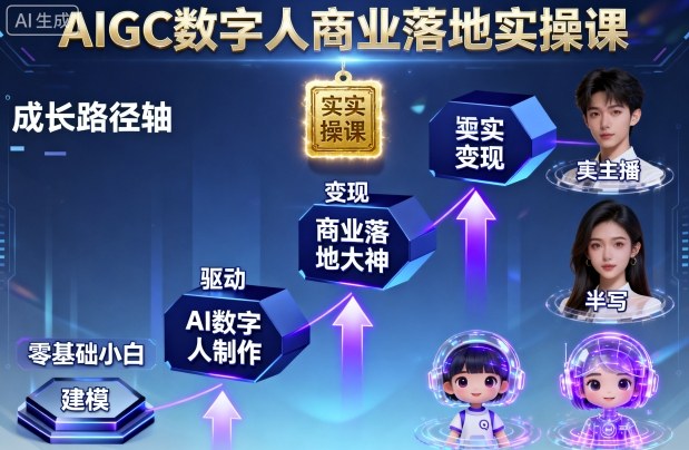 AIGC数字人商业落地实操课,从零基础小白到AI数字人大神-资源宝库