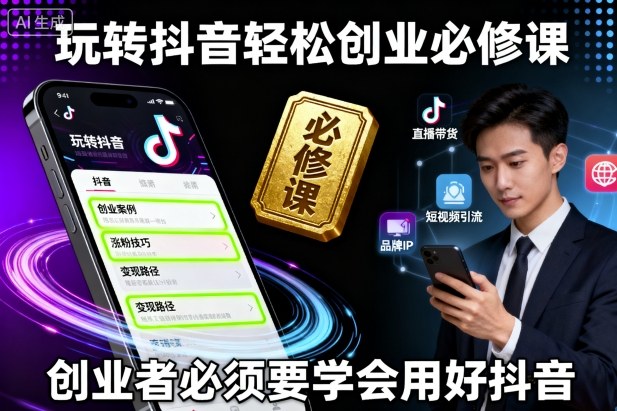 玩转抖音轻松创业必修课,创业者必须要学会用好抖音-资源宝库