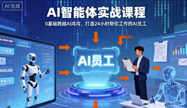 Ai智能体实战课程,0基础跨越Ai鸿沟,打造24小时帮你工作的Ai员工,打破常规,以实战定义Ai-资源宝库