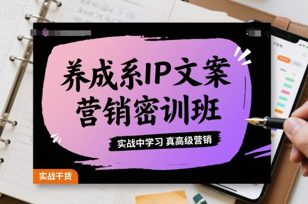 养成系IP文案营销密训班，实战中学习真高级营销-资源宝库