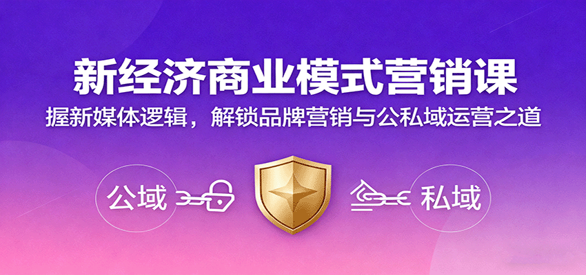 新经济商业模式营销课，握新媒体逻辑，解锁品牌营销与公私域运营之道-资源宝库