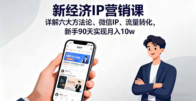 新经济IP营销课：详解六大方法论、微信IP、流量转化，新手90天实现月入10w-资源宝库