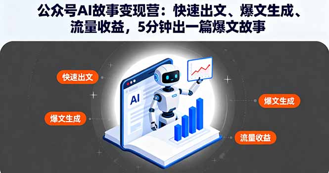 公众号AI故事变现营：快速出文、爆文生成、流量收益，5分钟出一篇爆文故事-资源宝库