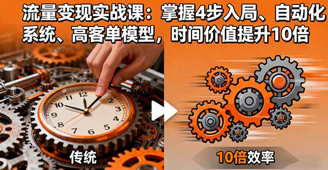 流量变现实战课:掌握4步入局、自动化系统、高客单模型,时间价值提升10倍-资源宝库