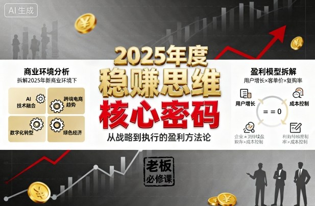 2025年度稳賺思维老板创业营，拆解2025年新商业环境下，企业实现持续盈利的核心密码-资源宝库
